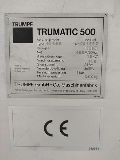 Used CNC TRUMPF TRUMATIC 500 TRUMATIC 500 WITH AUTOMATION