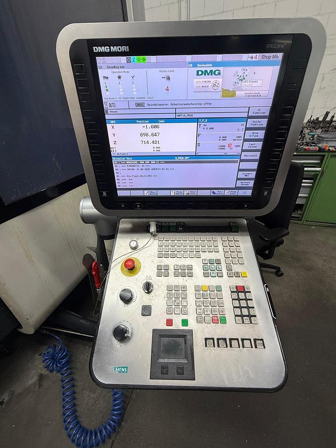 Used DMG-DMF 360/11 5 AXIS /SIEMENS 18.000 + ADDITIONAL 6TH AXIS FOR HORIZONTAL TURNING LEHMANN