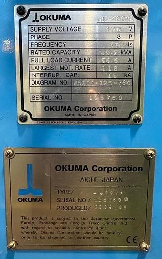Used CNC 5 AXIS MILLING MATSUURA MU 400 VA