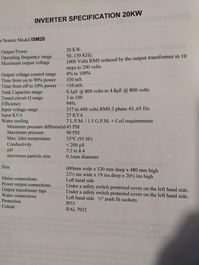 Used onduction heating ISM