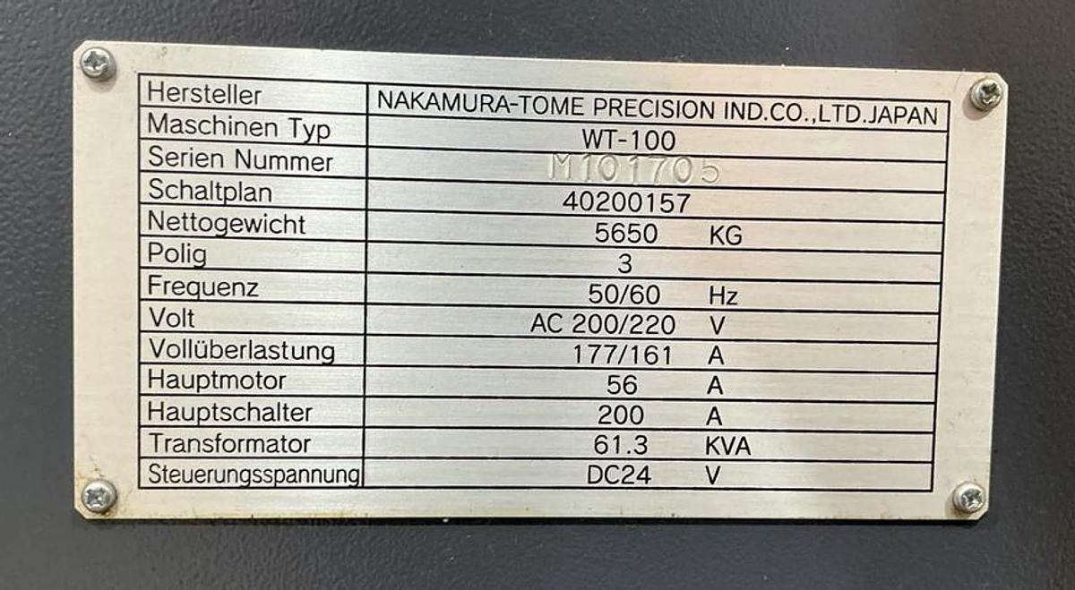 Used CNC NAKAMURA WT-100 - TURNING AND MILLING