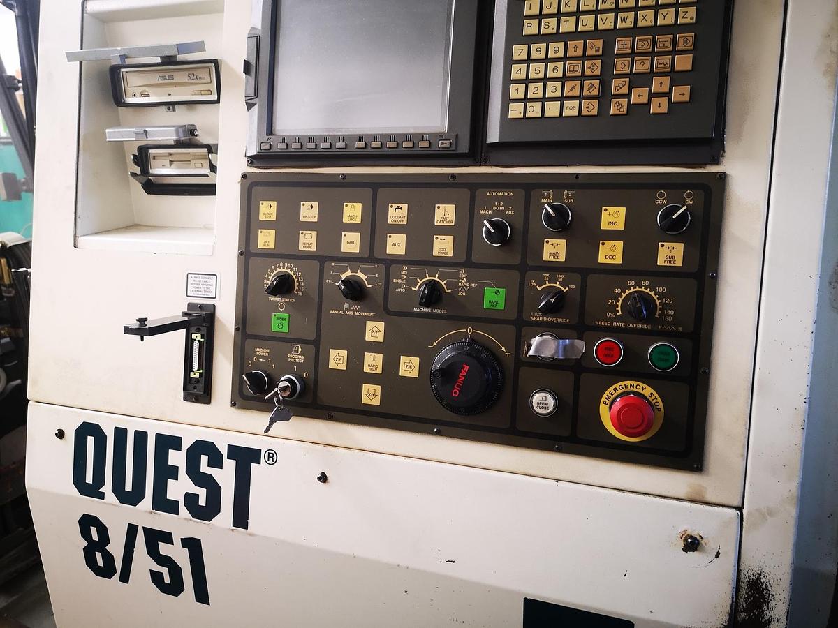 Used CNC LATHE - HARDINGE TWIN SPINDLE LATHE QUEST 8/51