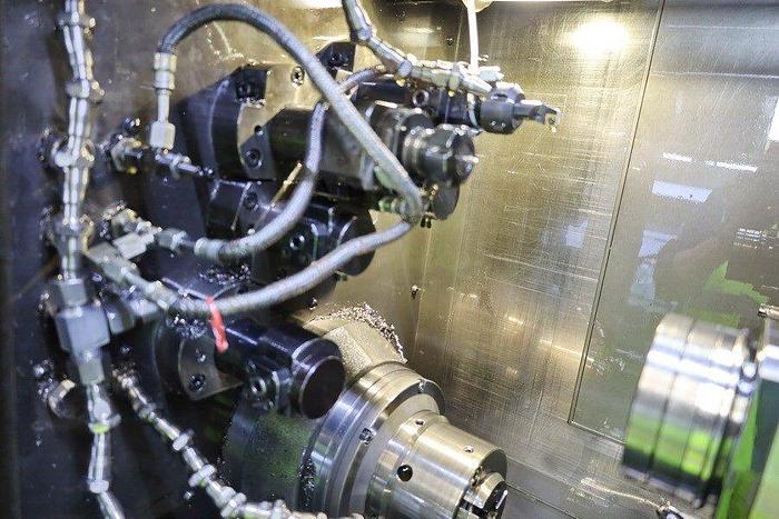 Used CNC LATHE INDEX ABC 42 WITH BAR FEEDER AND TOOLS