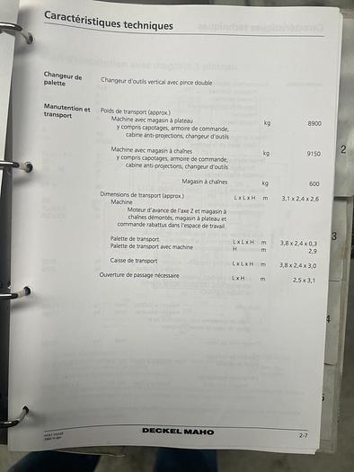 Used DMC 100V 3AXIS TOOL MILLING