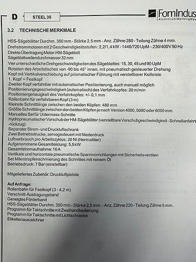 Used CIRCULAR SAW FOM - STEEL 35 -TWIN HEAD