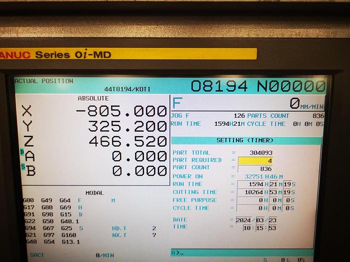 Used TOYODA FV1165 WITH  4-5TH AXIS 