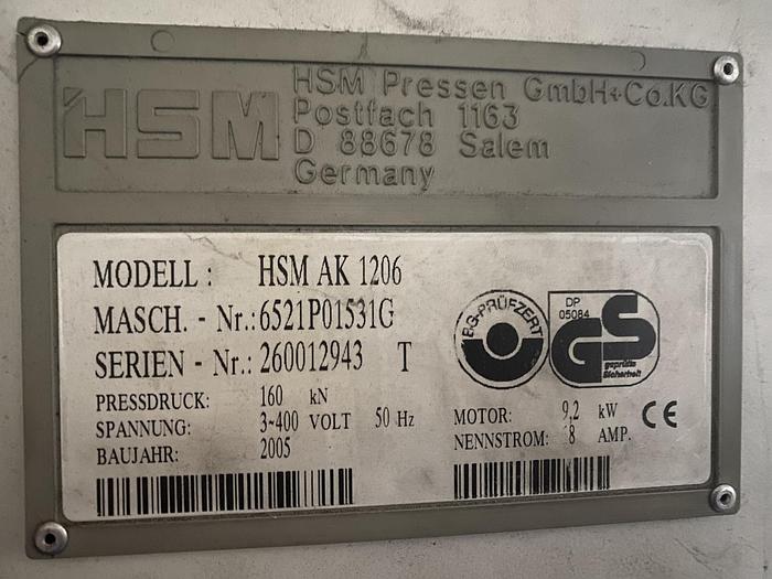 Used PAPER PRESS HSM SK 1206