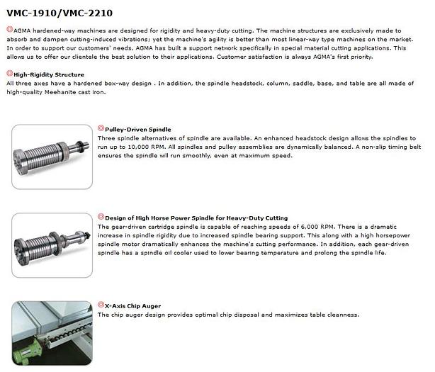 Used AGMA CNC VMC 2210 - G  + 4TH AXIS