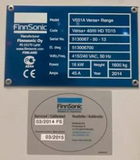 Used ULTRASONIC BATCH WASHING - FINNSONIC V031A VERSA 