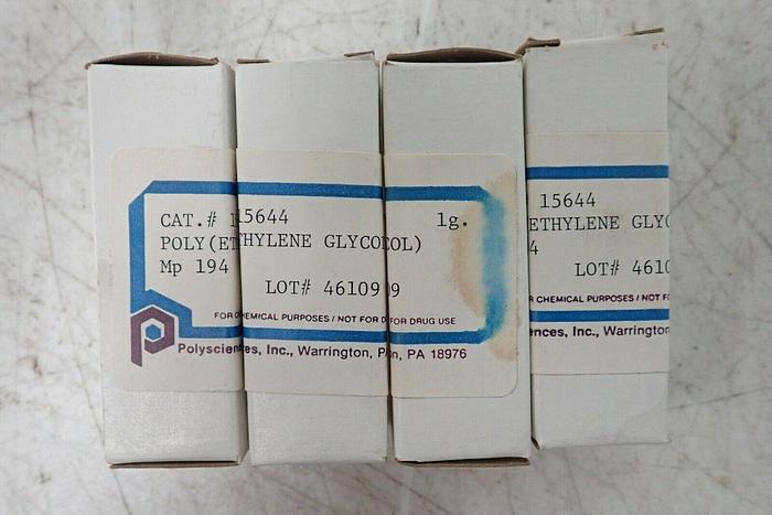 Used Lot of 4 Polysciences 15644 Poly(ethylene glycol) 1/g ~ 15-20% Full