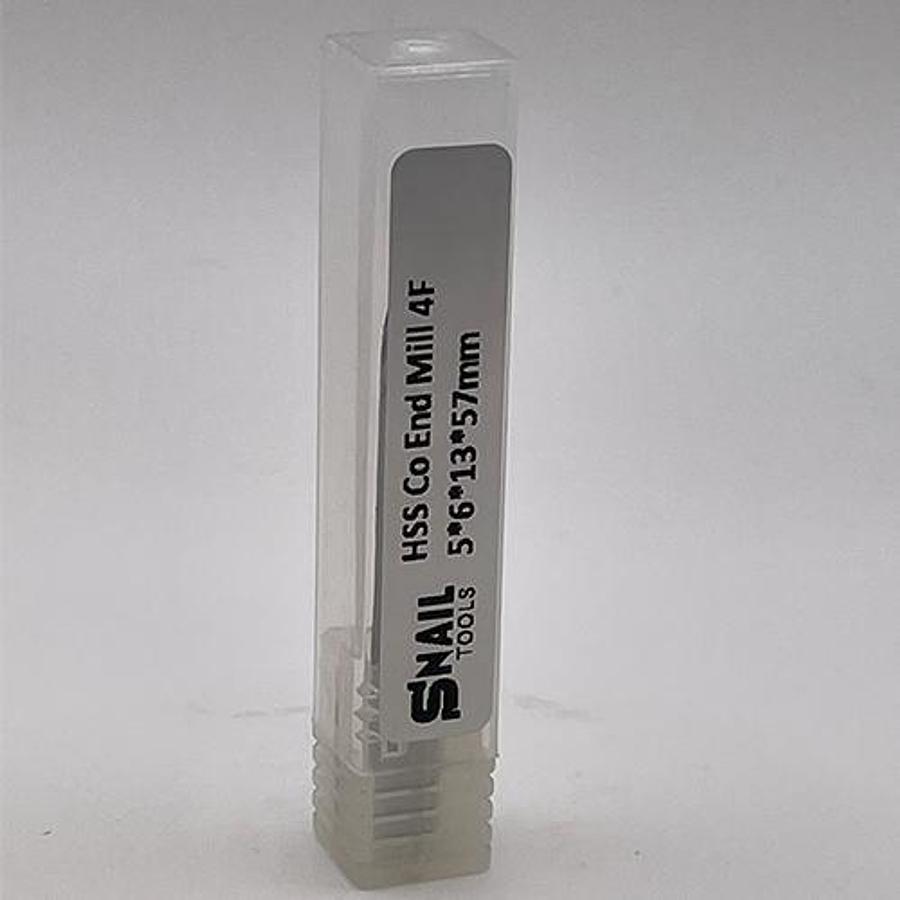Snail Tools HSS Co Four Flute End Mill (5 x 6 x 13 x 57MM)