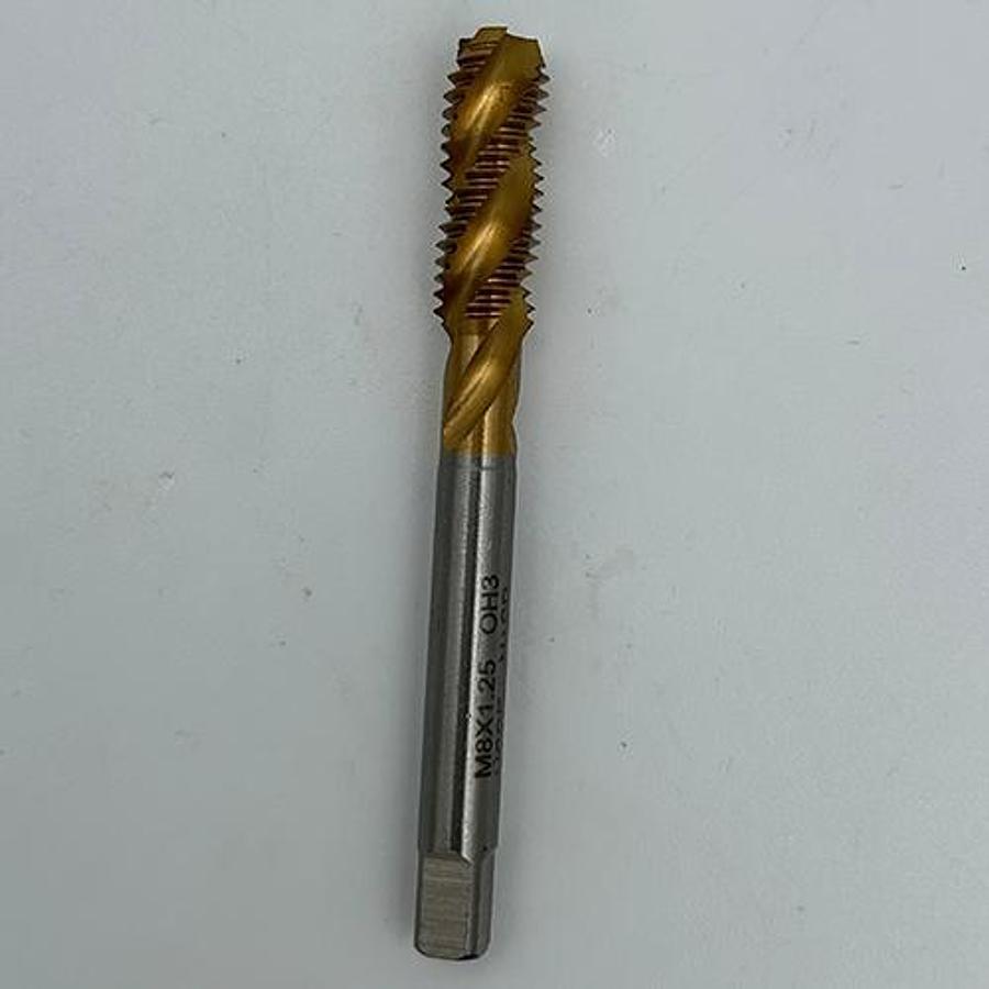 Snail Tools HSS M2 Spiral Flute Machine Tap (M8 x 1.25 Coarse Pitch)