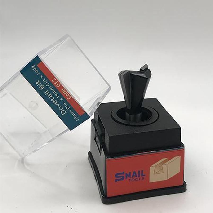 Snail Tools Dovetail Router Bit (19mm Dia x 19mm Cut, 14° Angle) (Black)