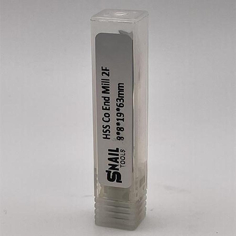 Snail Tools HSS Co Two Flute End Mill (8 x 8 x 19 x 63MM)