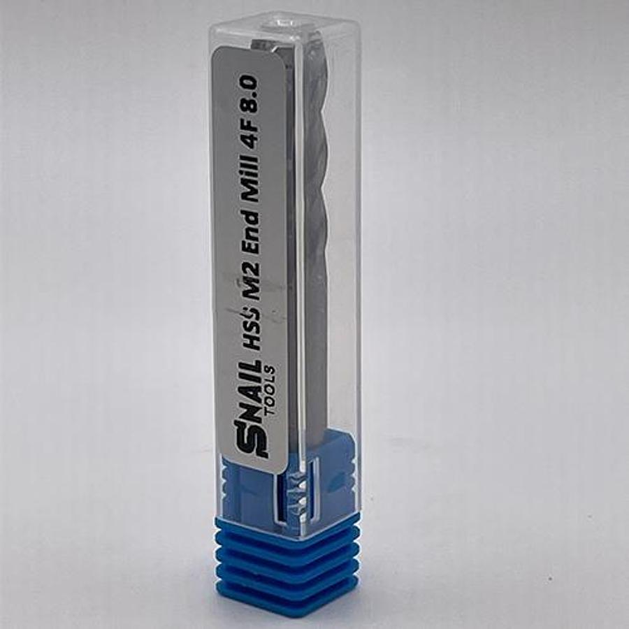 Snail Tools HSS M2 Four Flute End Mill (8.0mm Dia)