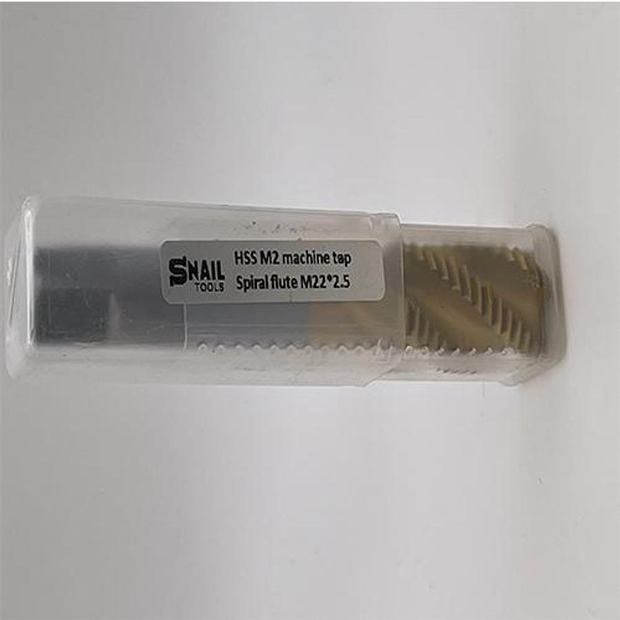 Snail Tools HSS M2 Spiral Flute Machine Tap (M22 x 2.5 Coarse Pitch)