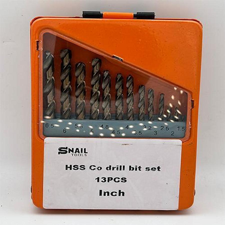 Snail Tools HSS Co 13-Piece Drill Bit Set (Inch)