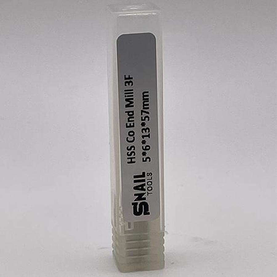 Snail Tools HSS Co Three Flute End Mill (5 x 6 x 13 x 57MM)