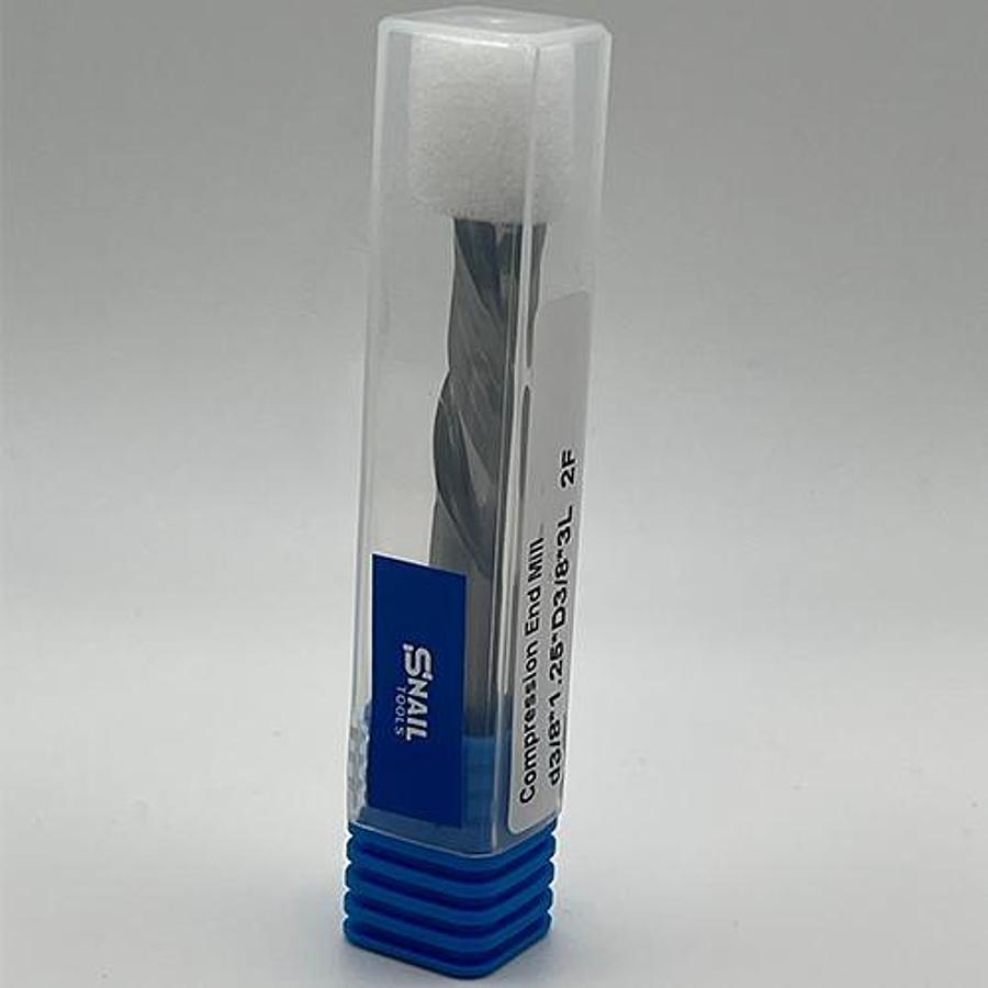 Snail Tools Carbide Compression End Mill (3/8″ Dia, 1.25″ Cut, 2 Flute)