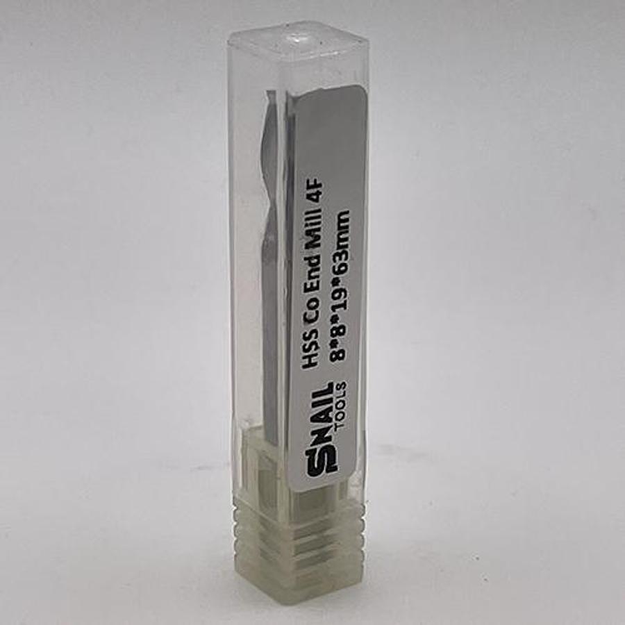 Snail Tools HSS Co Four Flute End Mill (8 x 8 x 19 x 63MM)