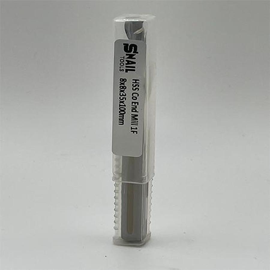 Snail Tools HSS Co Single Flute End Mill (8 x 8 x 35 x 100MM)