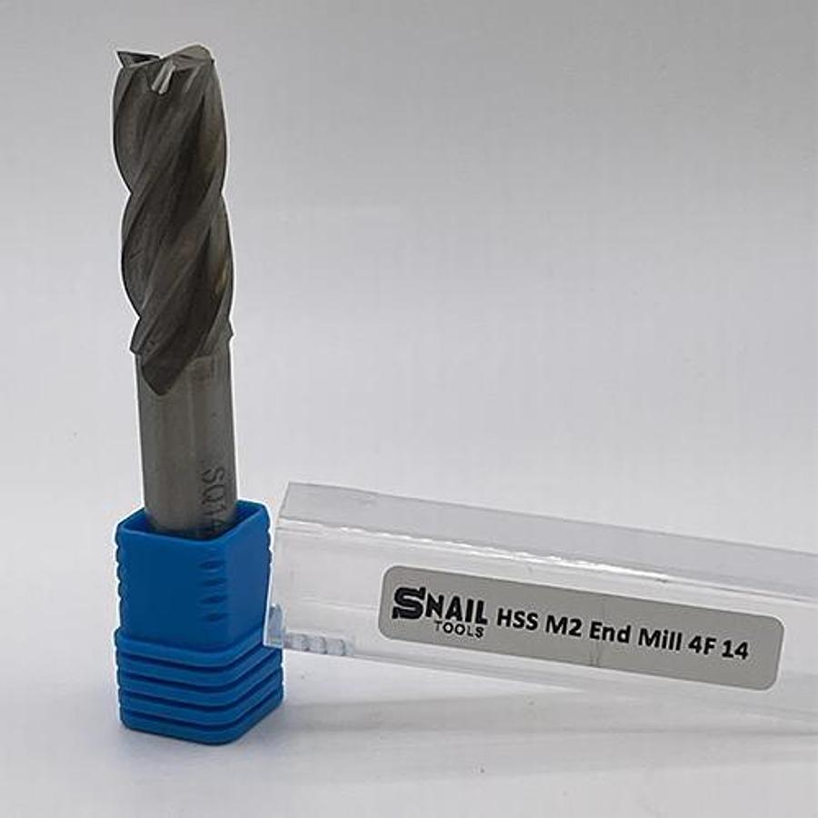 Snail Tools HSS M2 Four Flute End Mill (14.0mm Dia)