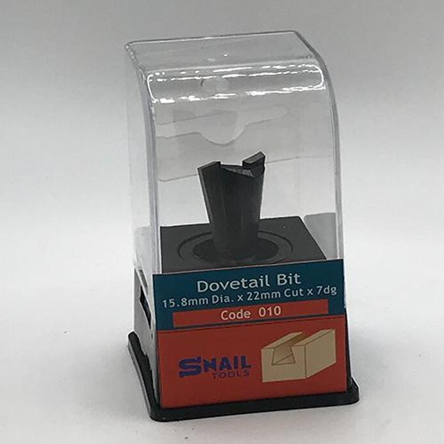 Snail Tools Dovetail Router Bit (15.8mm Dia x 22mm Cut, 7° Angle)