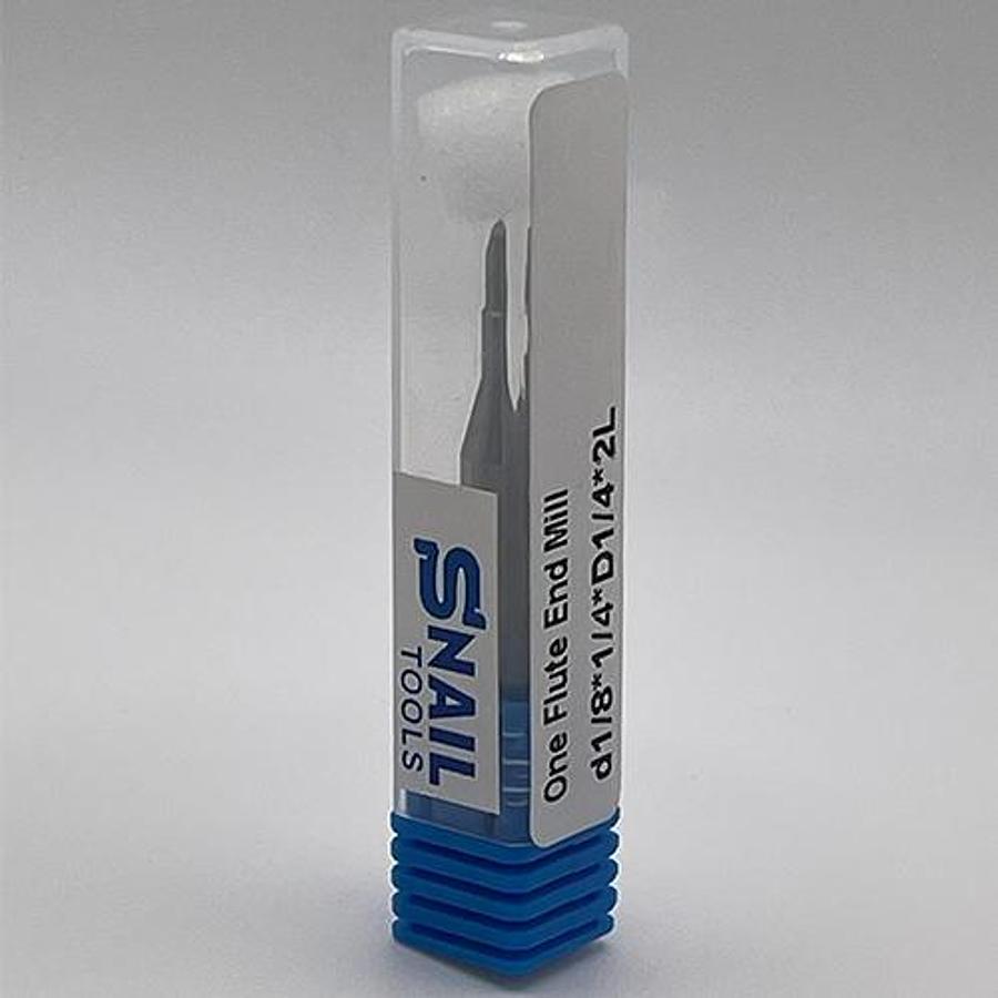 Snail Tools Solid Carbide Single Flute End Mill (1/8″ Cut, 1/4″ Shank)
