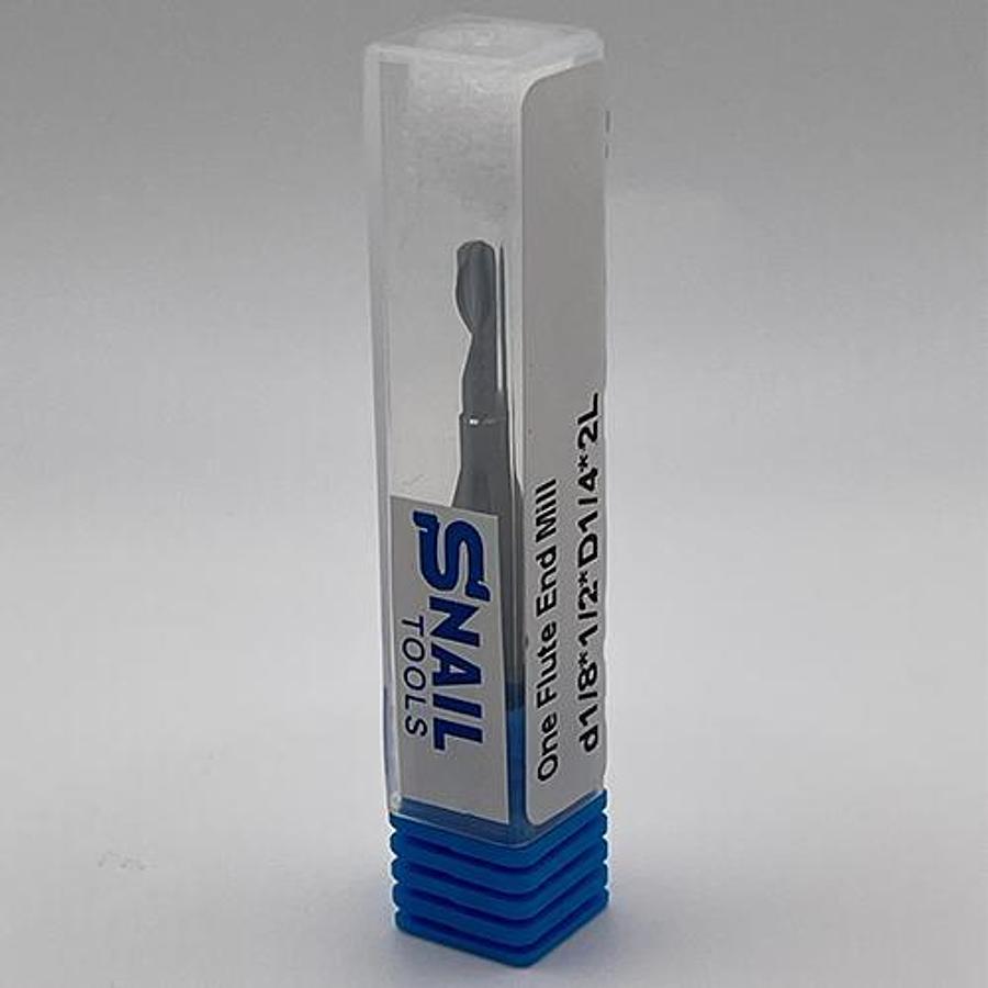 Snail Tools Solid Carbide Single Flute End Mill (1/8″ Cut, 1/4″ Shank)