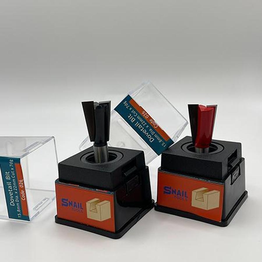Snail Tools Dovetail Router Bit (15.8mm Dia x 22mm Cut, 7° Angle)