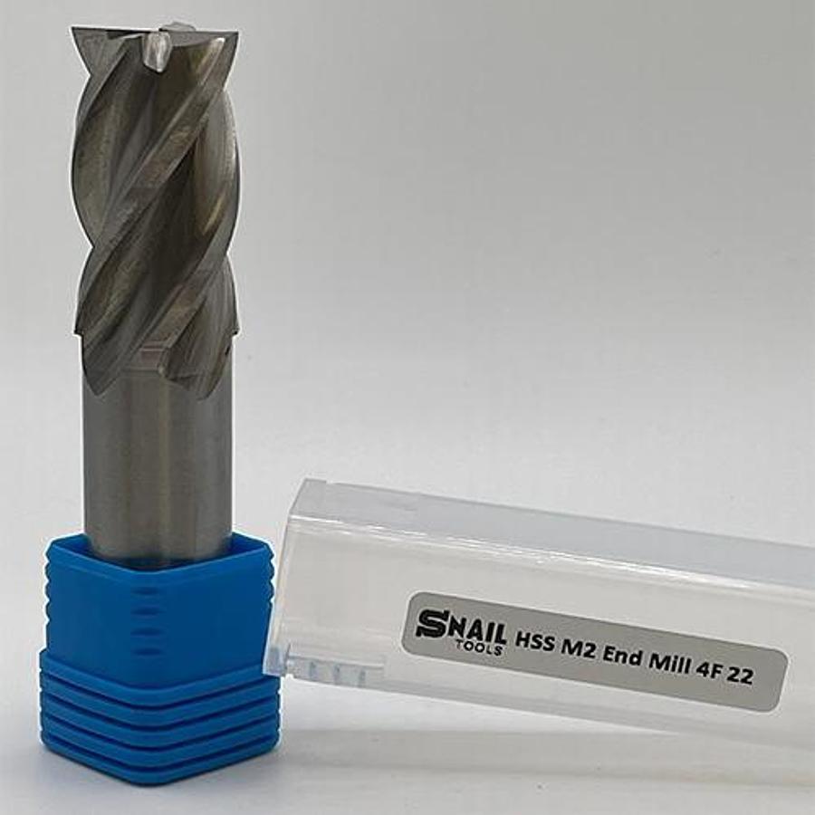 Snail Tools HSS M2 Four Flute End Mill (22.0mm Dia)