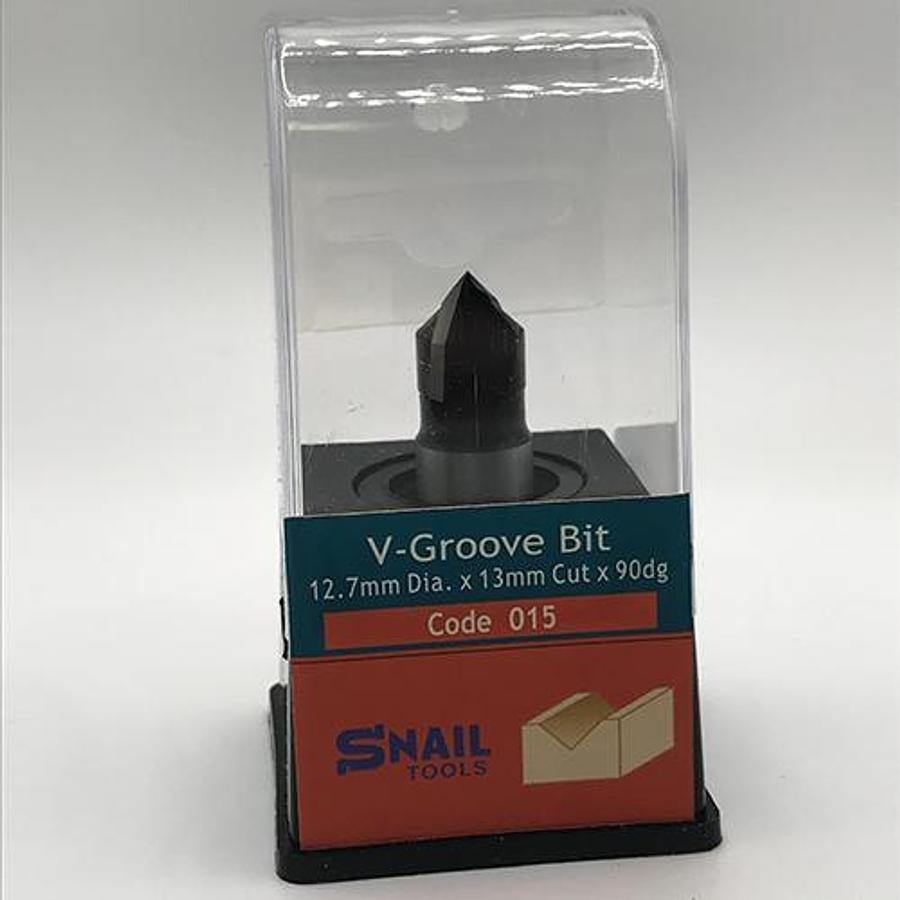 Snail Tools V-Groove Router Bit (12.7mm Dia, 90° Angle)