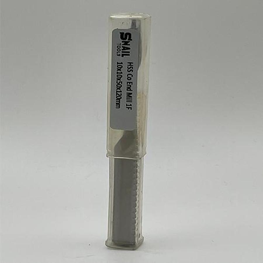 Snail Tools HSS Co Single Flute End Mill (10 x 10 x 50 x 120MM)