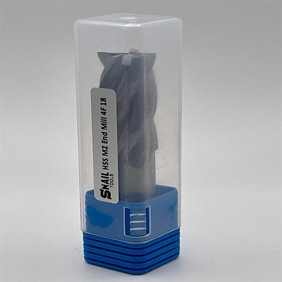 Snail Tools HSS M2 Four Flute End Mill (18.0mm Dia)