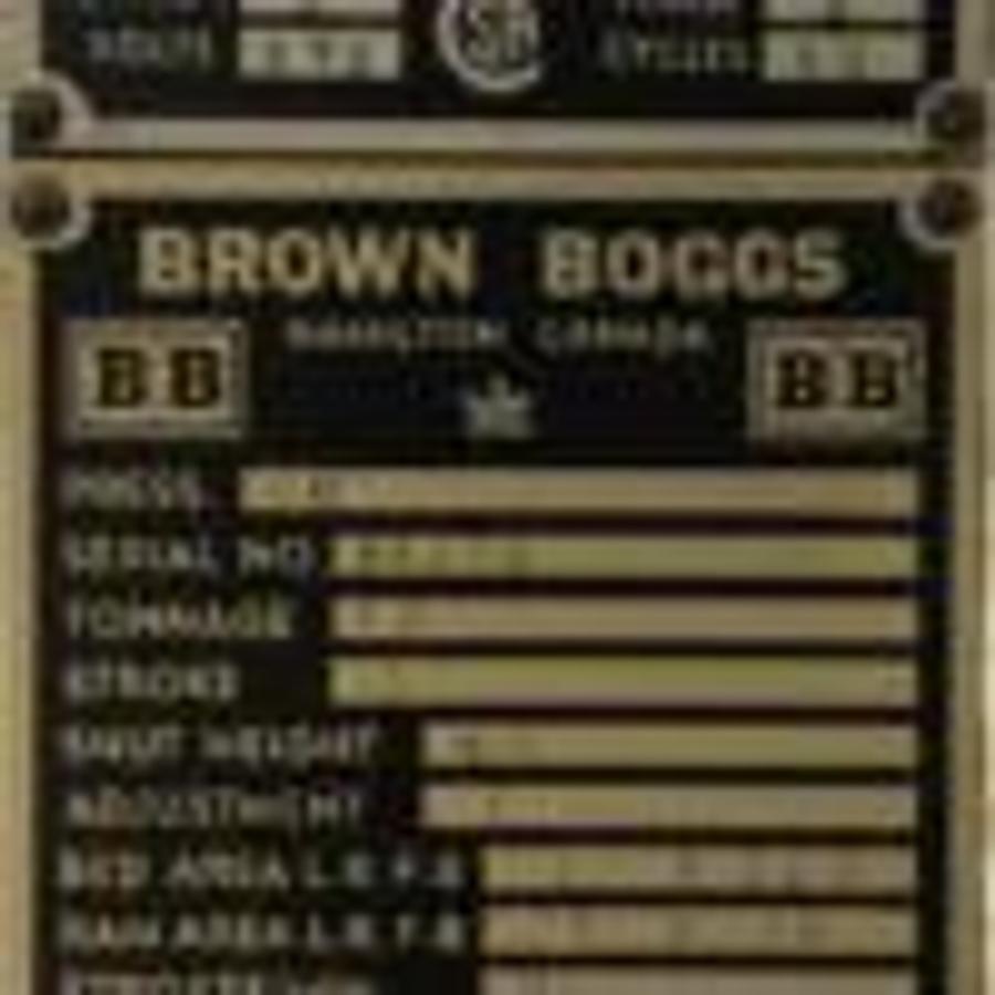 Used Mechanical Stamping Press 60-Ton Brown Boggs – Canadian Built – Used – GTA from the owner