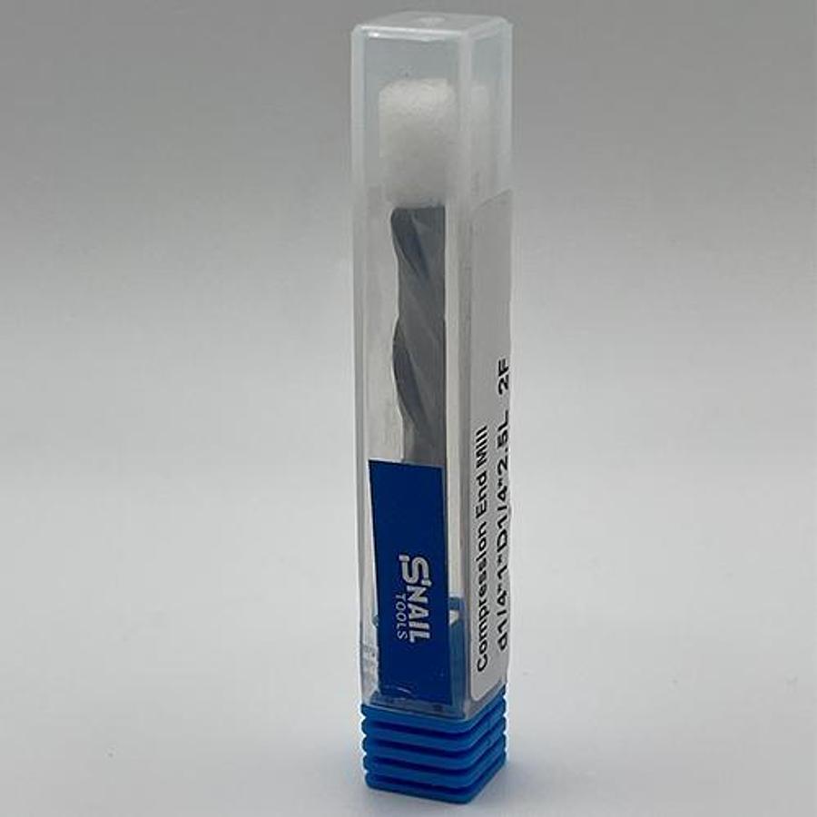 Snail Tools Carbide Compression End Mill (1/4″ Dia, 1″ Cut, 2 Flute)