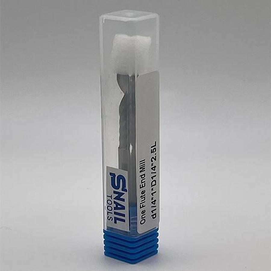 Snail Tools Solid Carbide Single Flute End Mill (1/4″ Dia, 1″ Cut)