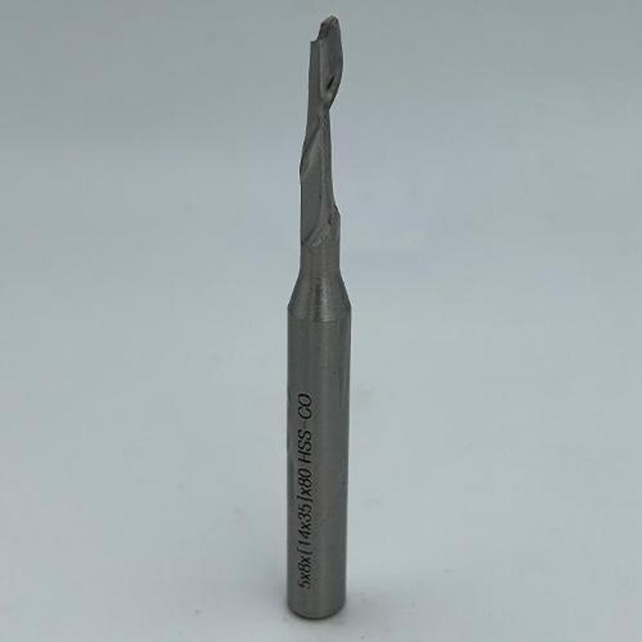 Snail Tools HSS Co Single Flute End Mill (5 x 8 x (14 x 35) x 80MM)