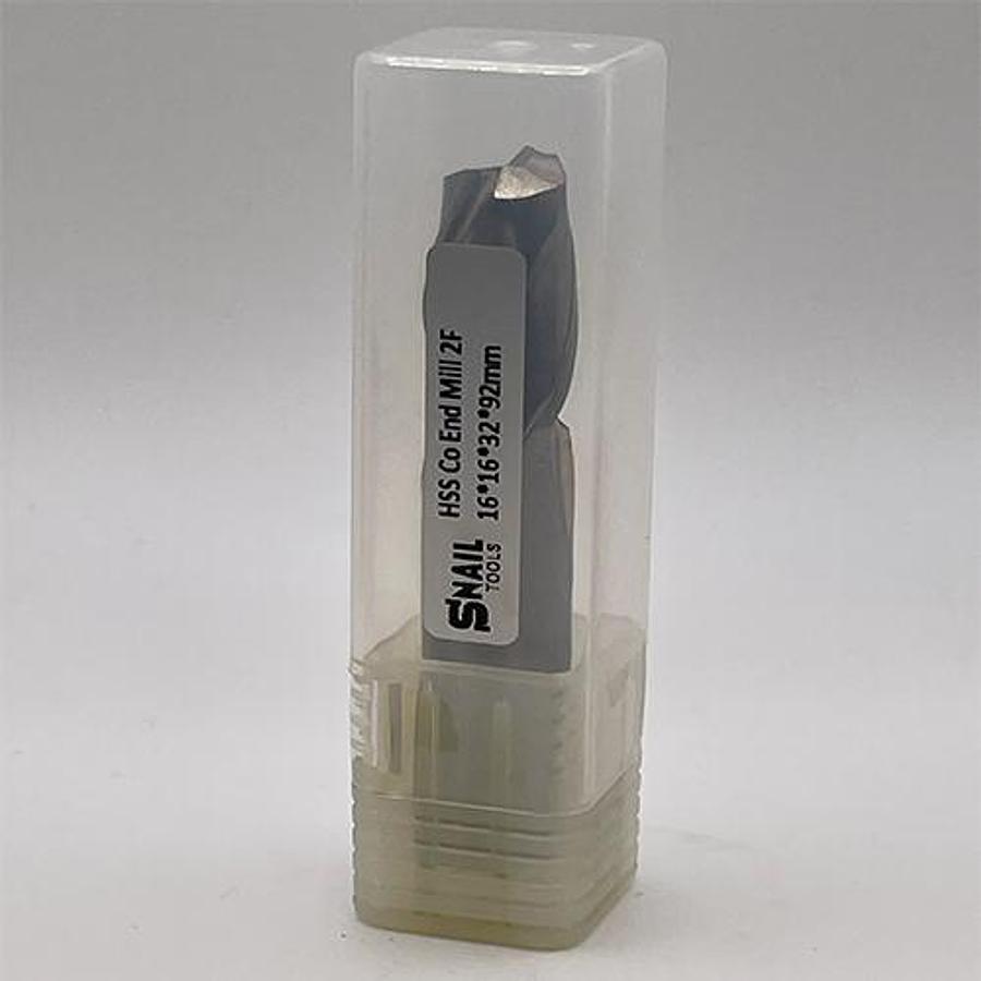 Snail Tools HSS Co Two Flute End Mill (16 x 16 x 32 x 92MM)