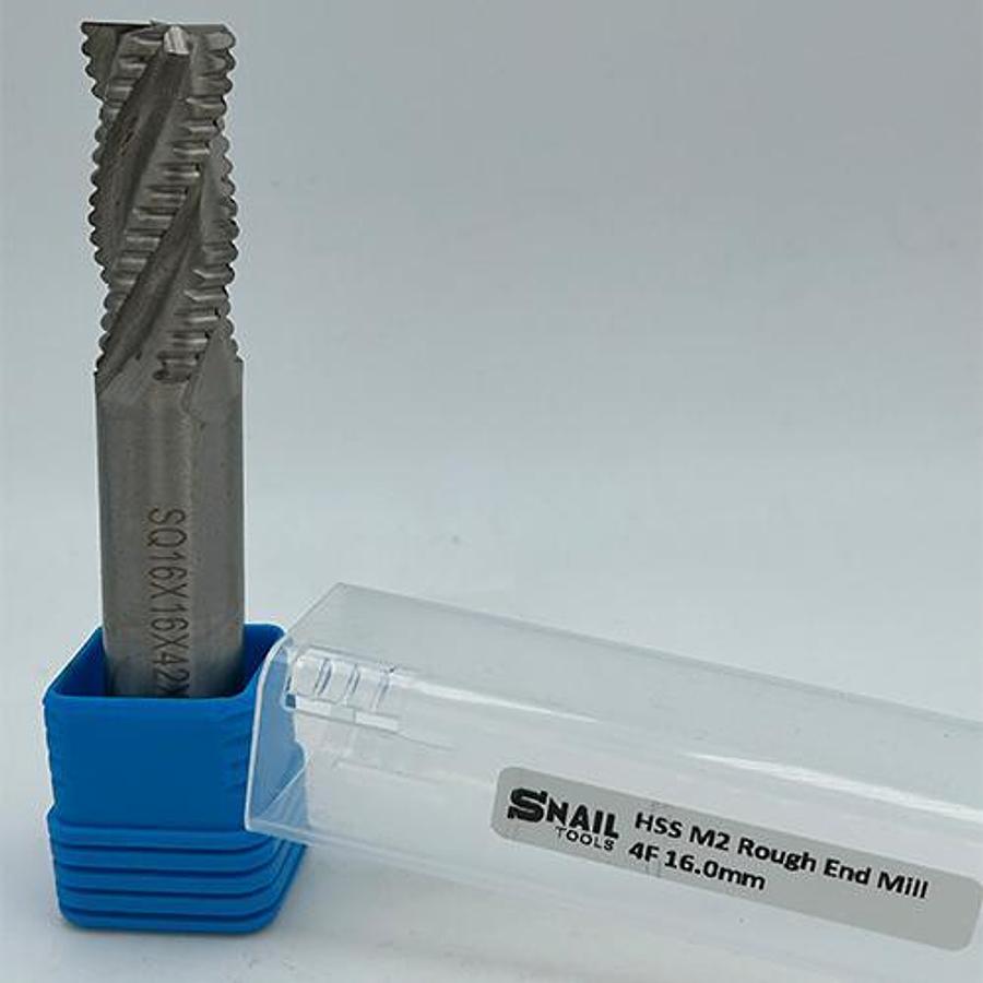 Snail Tools HSS M2 Roughing End Mill (16 x 16 x 42 x 85MM)