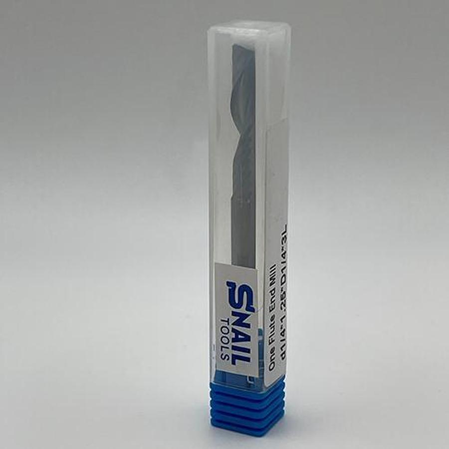 Snail Tools Solid Carbide Single Flute End Mill (1/4″ Dia, 1.25″ Cut)