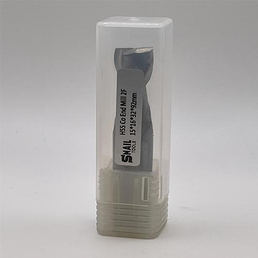 Snail Tools HSS Co Two Flute End Mill (15 x 16 x 32 x 92MM)
