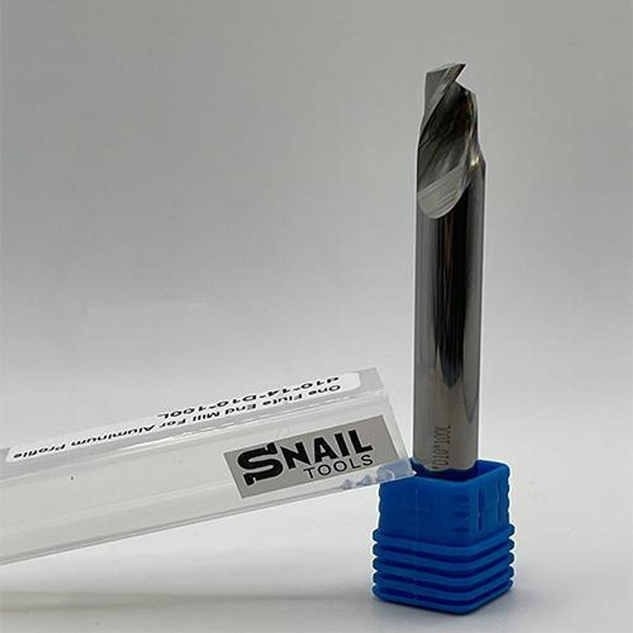 Snail Tools Solid Carbide Single Flute End Mill (10 Dia, 100mm L)