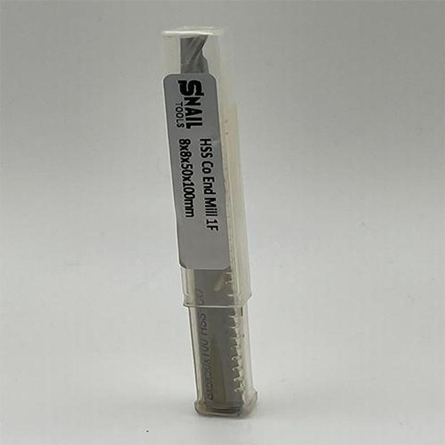 Snail Tools HSS Co Single Flute End Mill (8 x 8 x 50 x 100MM)