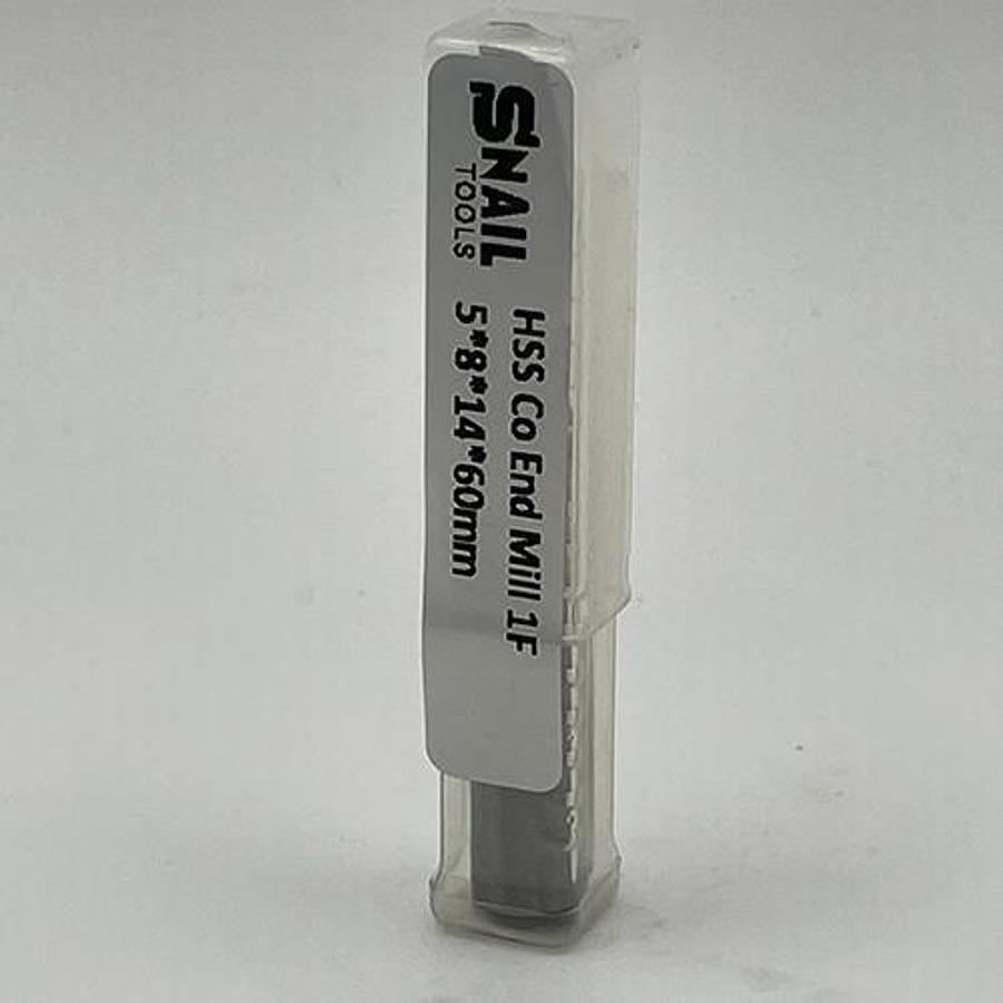 Snail Tools HSS Co Single Flute End Mill (5 x 8 x 14 x 60MM)
