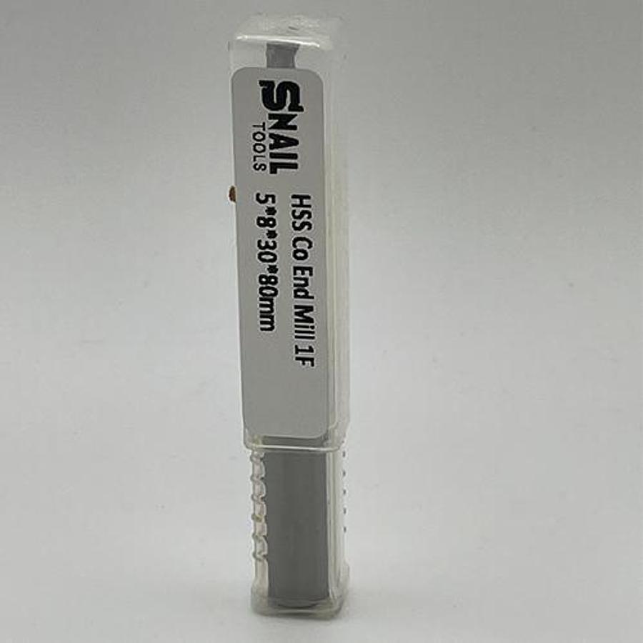 Snail Tools HSS Co Single Flute End Mill (5 x 8 x 30 x 80MM)