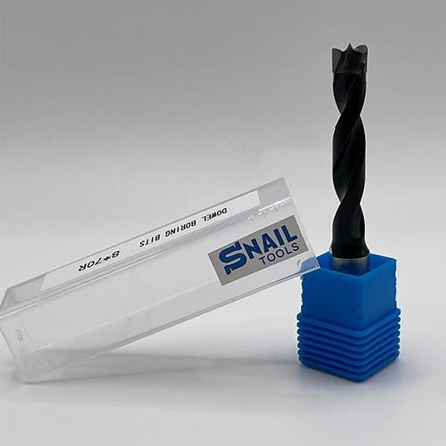 CARBIDE-TIPPED DOWEL BORING BIT β R/H β 8MM DIAMETER x 70MM LONG β 10MM SHANK