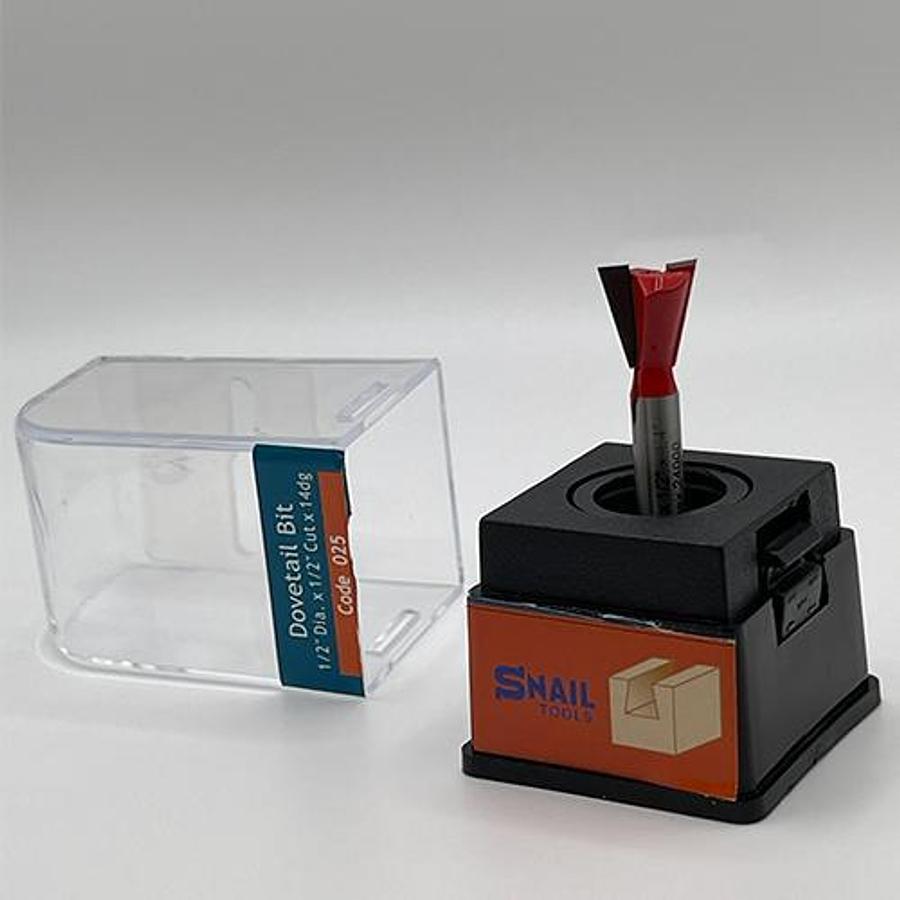 Snail Tools Dovetail Router Bit (1/2″ Dia x 1/2″ Cut, 14° Angle)