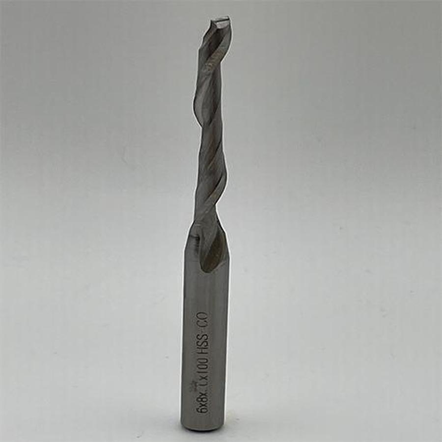 Snail Tools HSS Co Single Flute End Mill (6 x 8 x 50 x 100MM)