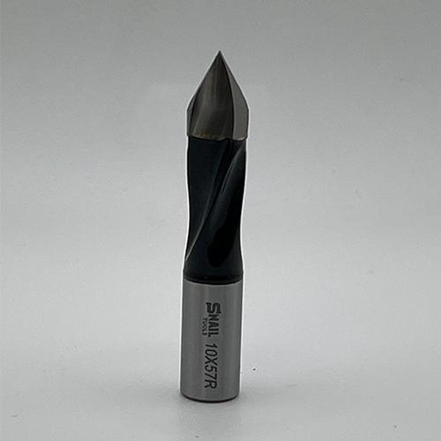CARBIDE-TIPPED V POINT DOWEL DRILL BIT – R/H – 10MM DIAMETER x 57MM LONG – 10MM SHANK